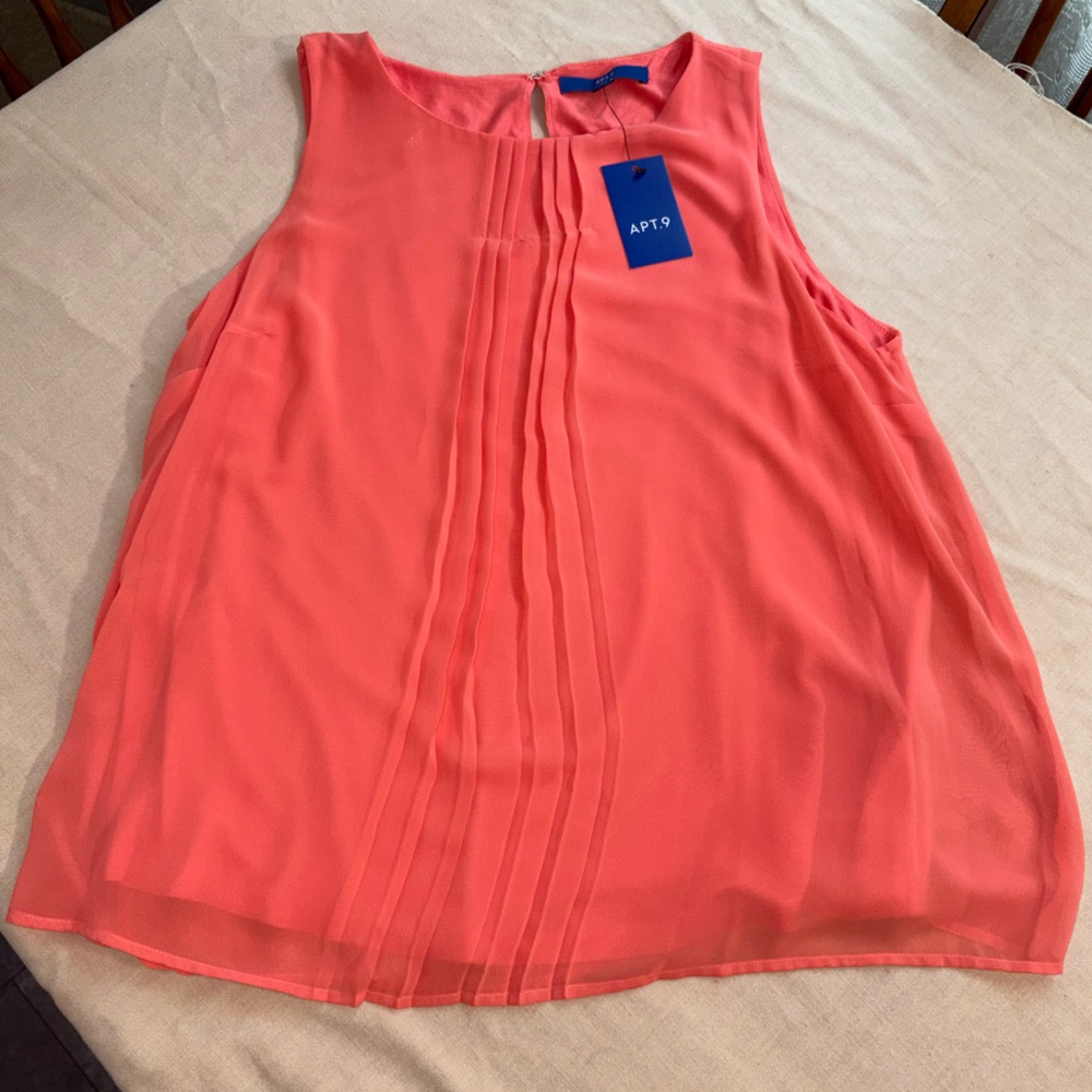 Apt. 9 Vibrant Coral Top Large Size Large